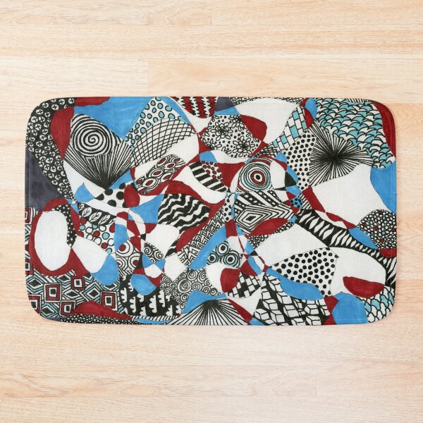 Item preview, Red and Turquoise Chase The Penny Doodle designed and sold by LymphomaLass.