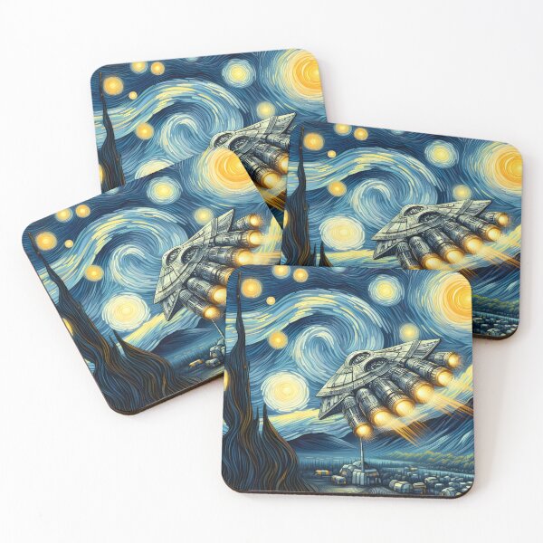Item preview, Spacecraft Under Starry Night designed and sold by RkskArt.