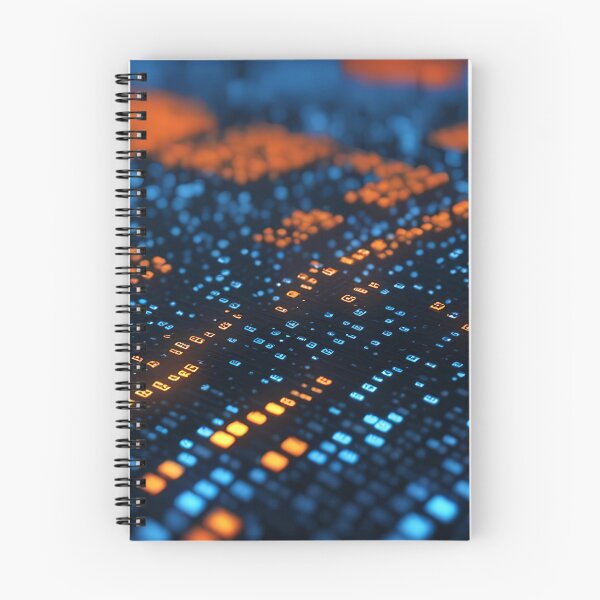 Item preview, Blue and orange digital LED cells on digital display or screen background. Generative Ai designed and sold by homydesign.