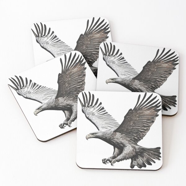 Item preview, Silver Eagle in Flight Wildlife Illustration designed and sold by OxiSkor.