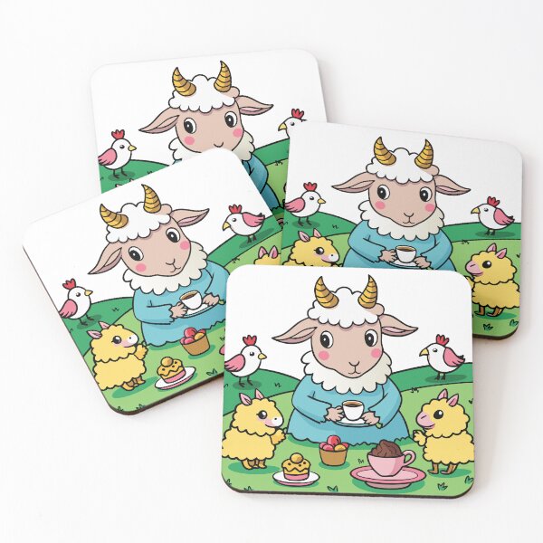 Item preview, Fluffy Goat's Party with Chickens designed and sold by omerfdln34.