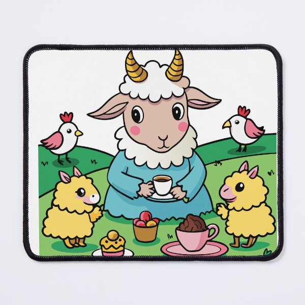 Item preview, Fluffy Goat's Party with Chickens designed and sold by omerfdln34.