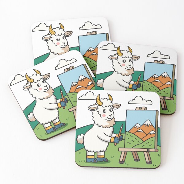 Item preview, Fluffy Goat Painting Rolling Hills designed and sold by omerfdln34.