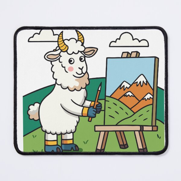 Item preview, Fluffy Goat Painting Rolling Hills designed and sold by omerfdln34.