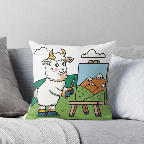 Item preview, Cabra esponjosa pintando colinas rodantes designed and sold by omerfdln34.