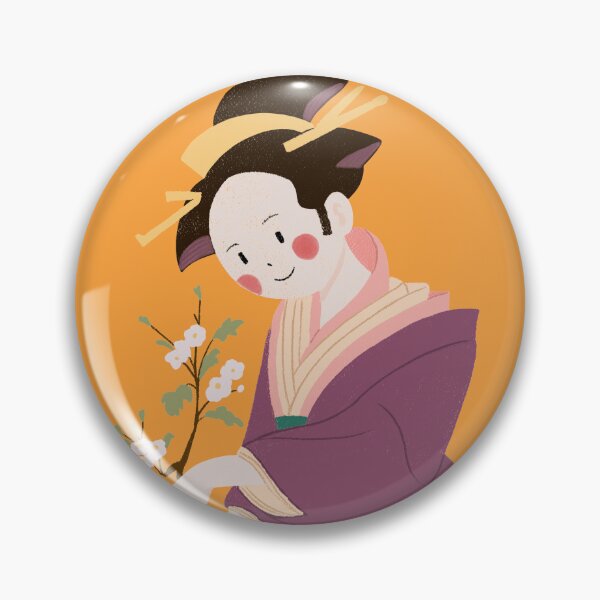 Item preview, Cute Japanese Woman Ikebana Illustration designed and sold by MariOyama.