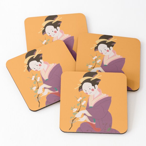 Item preview, Cute Japanese Woman Ikebana Illustration designed and sold by MariOyama.