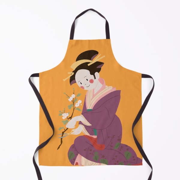 Item preview, Cute Japanese Woman Ikebana Illustration designed and sold by MariOyama.