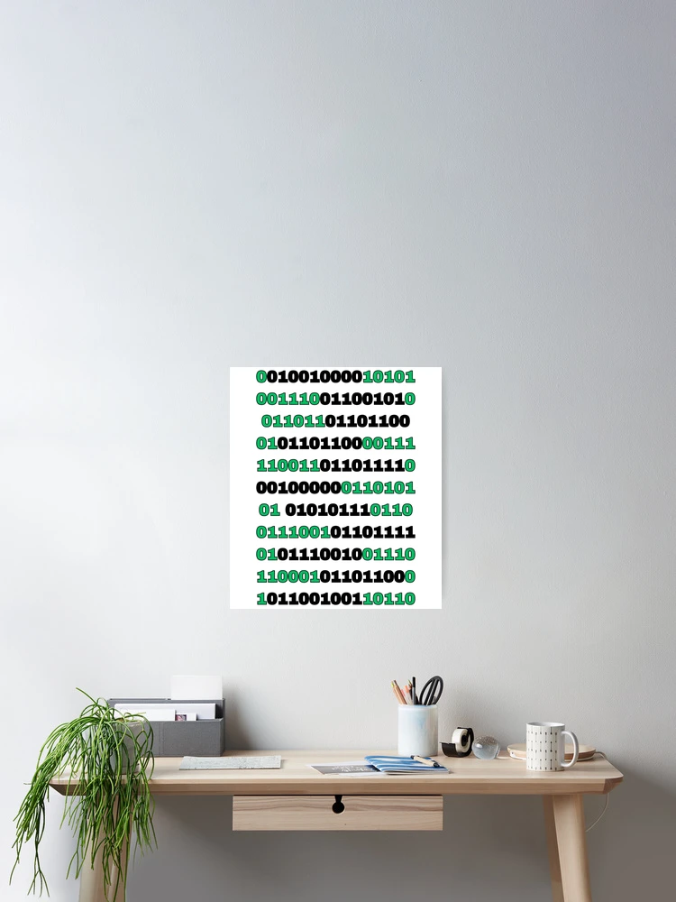 Thumbnail 2 of 3, Poster, hello world (binary) designed and sold by ApolloStoreHD.