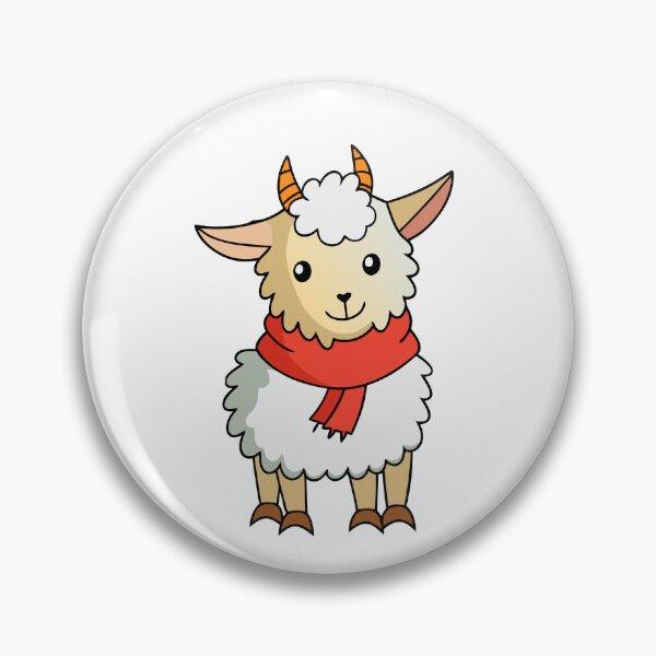 Item preview, Fluffy Goat in a Scarf on a Brisk Day designed and sold by omerfdln34.