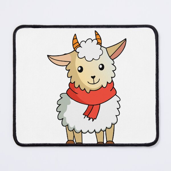 Item preview, Fluffy Goat in a Scarf on a Brisk Day designed and sold by omerfdln34.