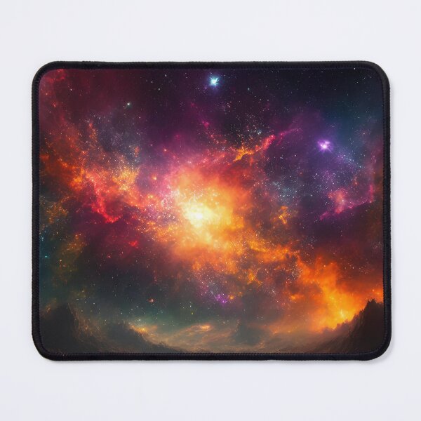 Item preview, Vibrant galaxy unfolds above a serene, misty landscape, stars and nebulae painting the sky with radiant hues designed and sold by homydesign.