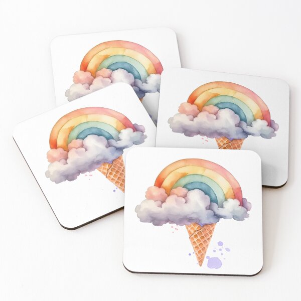 Item preview, Rainbow Ice Cream - A Colorful Taste of Joy designed and sold by GusiaTreasures.