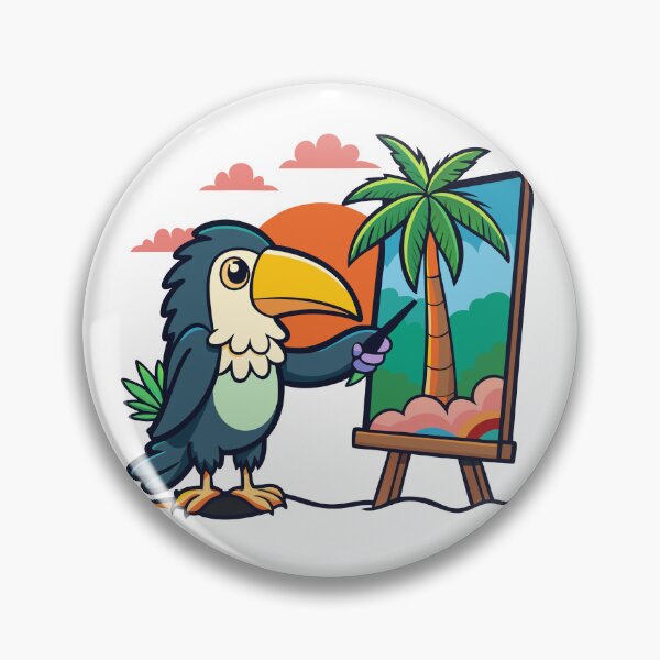 Item preview, Fluffy Toucan Painting a Sunset designed and sold by omerfdln34.