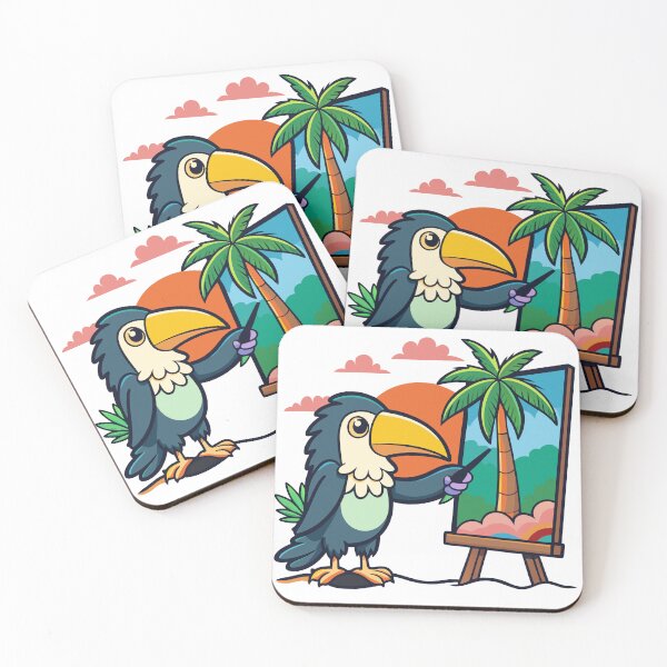 Item preview, Fluffy Toucan Painting a Sunset designed and sold by omerfdln34.
