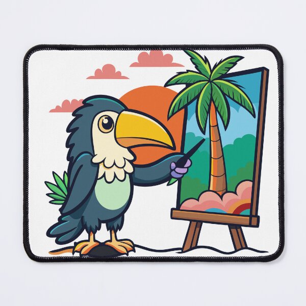 Item preview, Fluffy Toucan Painting a Sunset designed and sold by omerfdln34.