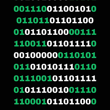 Artwork thumbnail, hello world (white binary) by ApolloStoreHD