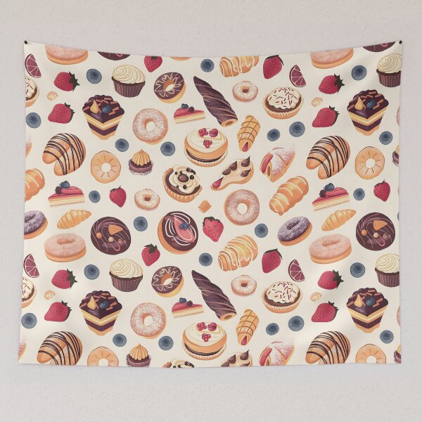 Item preview, French pastry Seamless Pattern designed and sold by palaco210.