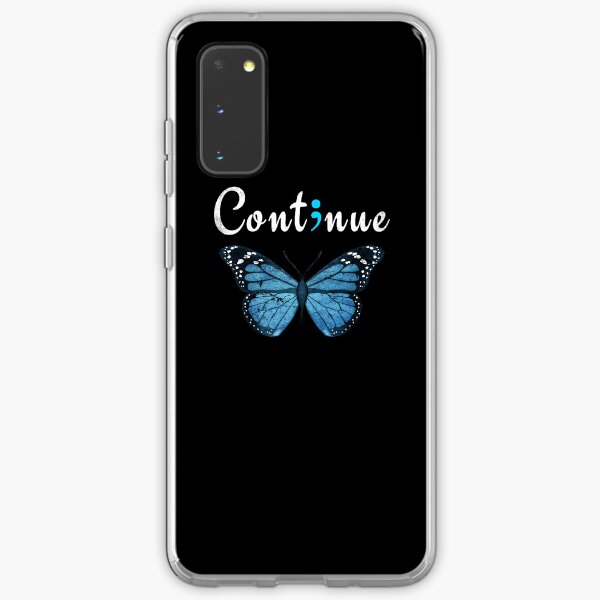 Semicolon Butterfly Continue Tattoo Design Samsung Galaxy Soft Case