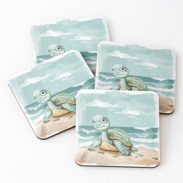 Item preview,  Cute baby Sea turtle on beach coastal colors designed and sold by Inktown.