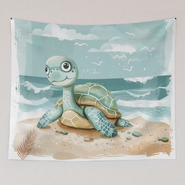 Item preview,  Cute baby Sea turtle on beach coastal colors designed and sold by Inktown.