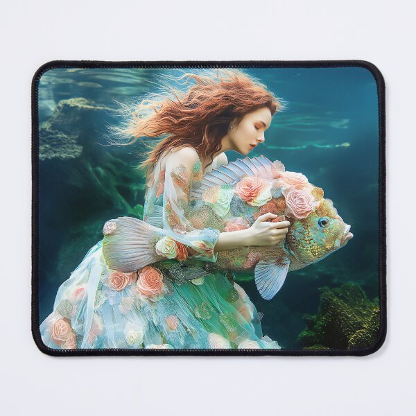 Item preview, "Woman and Huge Fish" designed and sold by MacroArtHub.