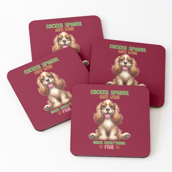 Item preview, Cocker Spaniel and Wine designed and sold by PawPrintStyles.