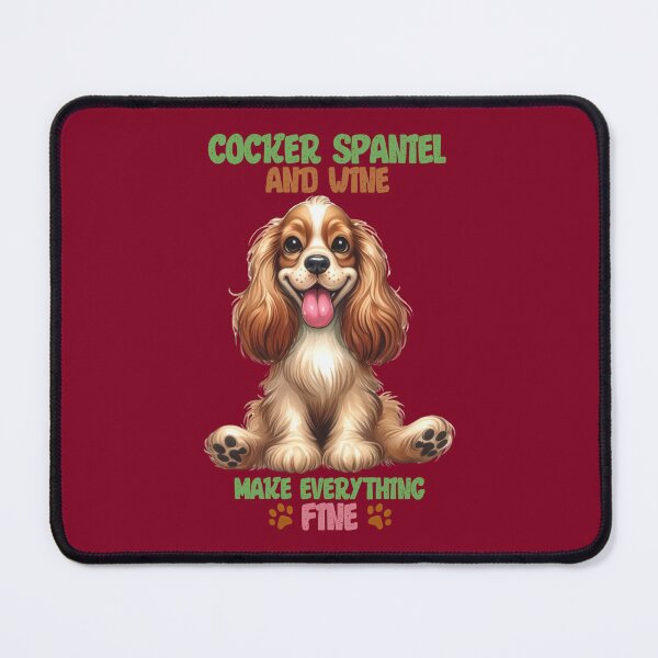 Item preview, Cocker Spaniel and Wine designed and sold by PawPrintStyles.