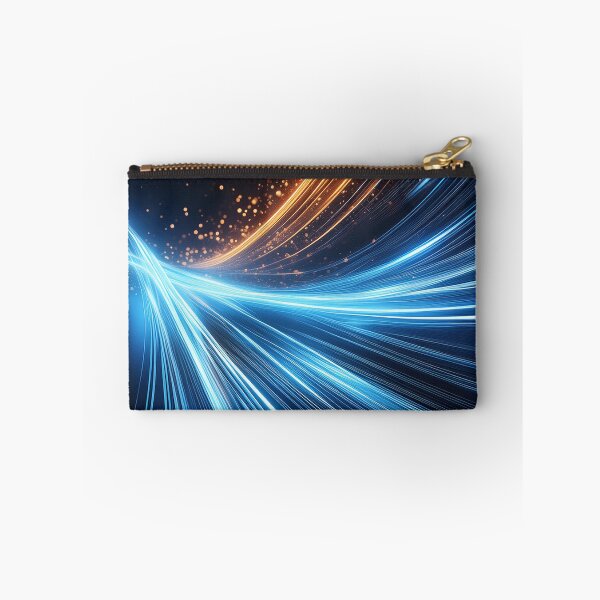 Item preview, Wavy streaks of blue and orange light flow across a black background designed and sold by homydesign.