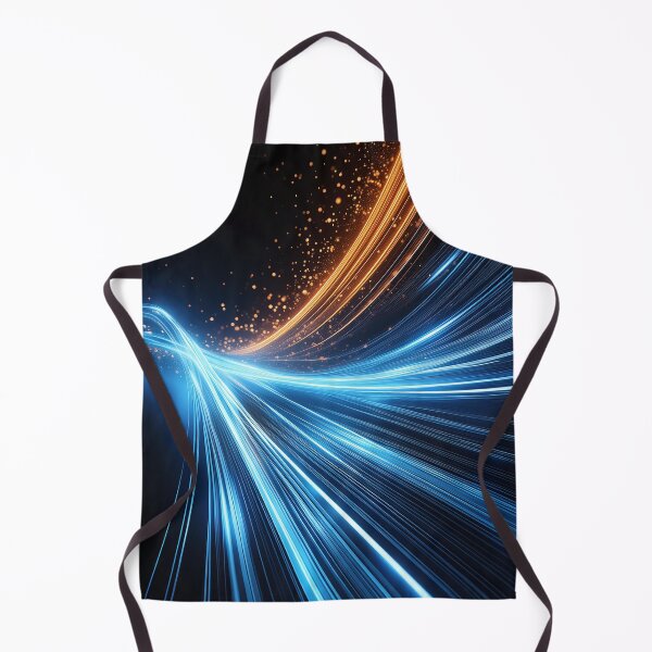 Item preview, Wavy streaks of blue and orange light flow across a black background designed and sold by homydesign.