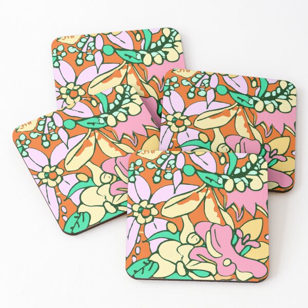 Item preview, Abstract colour pop floral design designed and sold by Mondays the Label.
