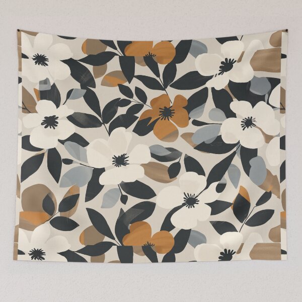 Item preview, Calm Beige Flower Pattern designed and sold by ffatts.