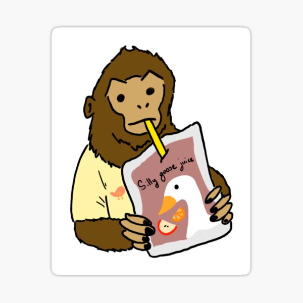 Aperçu de l'œuvre Singe idiot buvant du jus créée et vendue par Dillpickledraws.