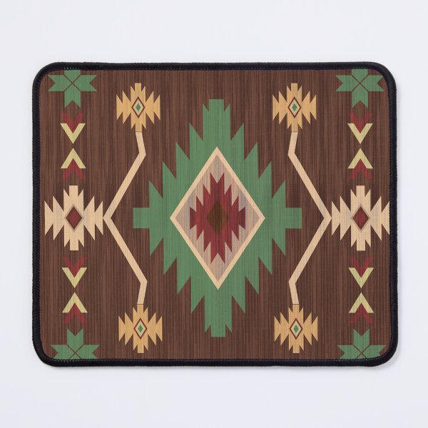 Item preview,  Traditional Geometric Navajo Inspired Rug with Green and Brown Patterns designed and sold by Opart Srinok.