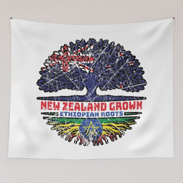 Item preview, Ethiopia Ethiopian New Zealander New Zealand Tree Roots Flag designed and sold by FlagX.