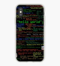 Hello World - Many Programming Languages (dark) iPhone Case