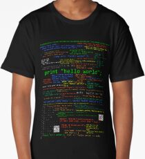 Hello World - Many Programming Languages (dark) Long T-Shirt