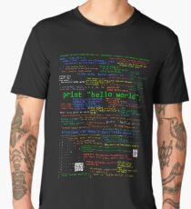 Hello World - Many Programming Languages (dark) Men's Premium T-Shirt