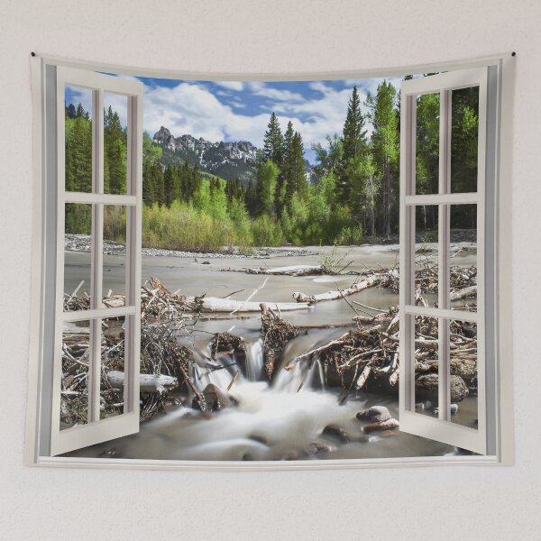 Item preview, Colorado Rocky Mountain River Window View designed and sold by mbarimo7.