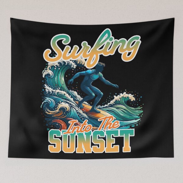 Item preview, SURFING INTO THE SUNSET | Surf Lovers designed and sold by PRINYOS.