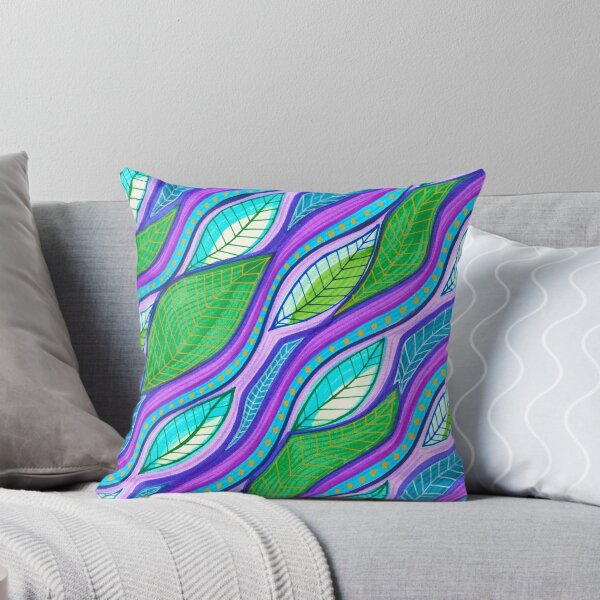 Item preview, Green, Purple and Blue Flowing Leaf Pattern designed and sold by artofkathleen.