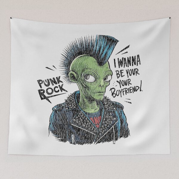 Item preview, Vintage Hilarious Romantic Mohican Martian  Punk Rocker designed and sold by paulo silveira.