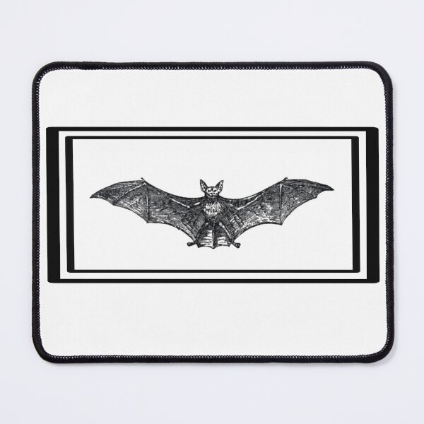 Item preview, Vintage 1901 Bat Black and White Block Print designed and sold by MountMercantile.