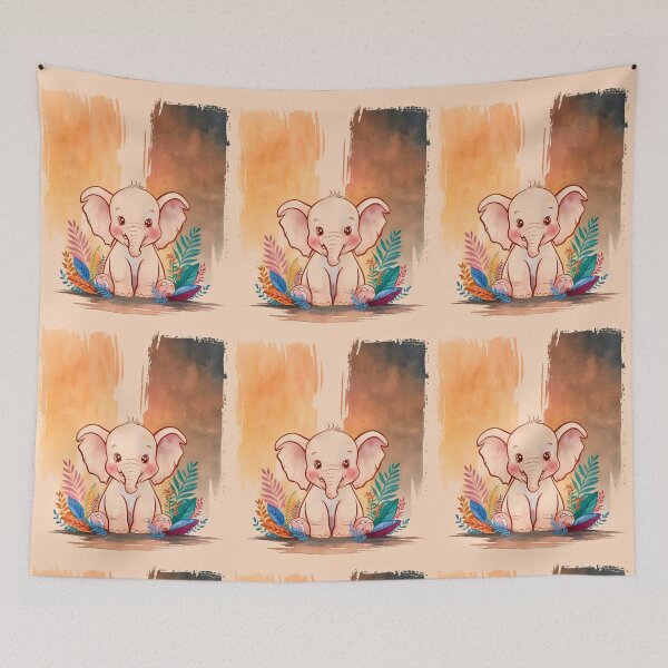 Item preview, Cute Elephant. Little elephant, colorful elephant, elephant drawing designed and sold by ElephantVibes.