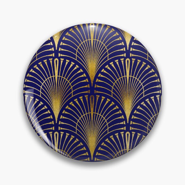Item preview, Dark Blue And Golden Art Deco Fan Pattern designed and sold by DEC02.