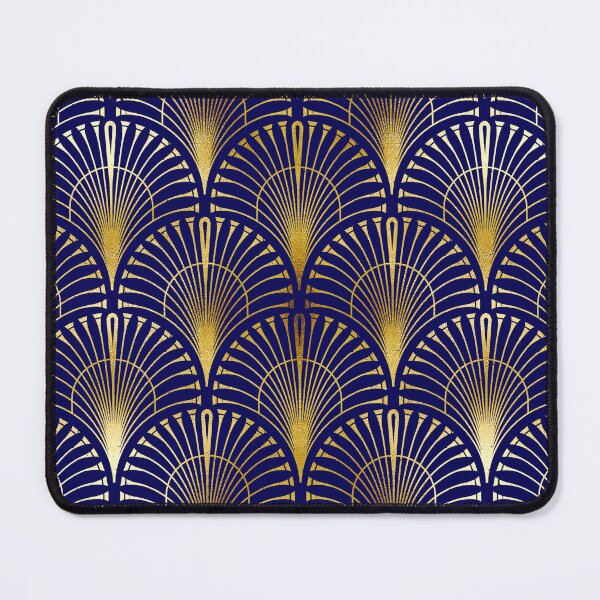 Item preview, Dark Blue And Golden Art Deco Fan Pattern designed and sold by DEC02.