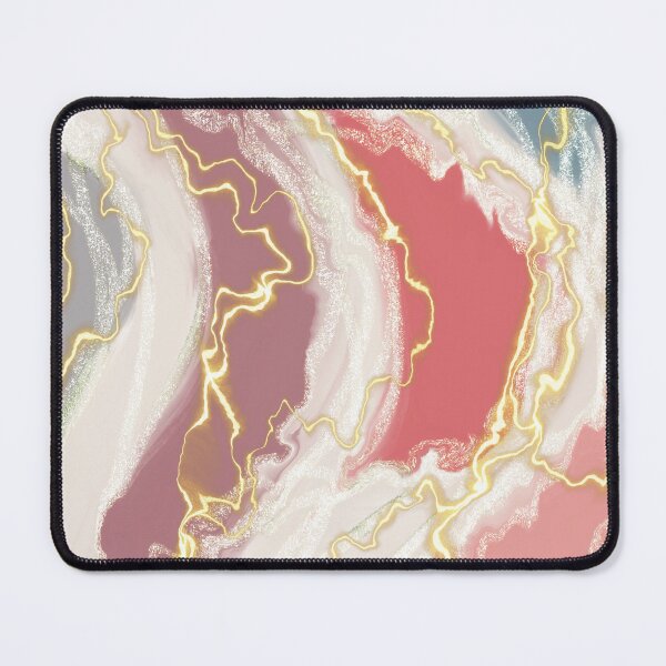 Item preview, Pastel and gold abstract fluid art with gold highlights designed and sold by navitalidesign.