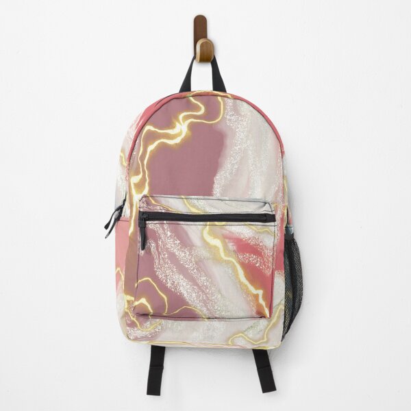 Item preview, Pastel and gold abstract fluid art with gold highlights designed and sold by navitalidesign.