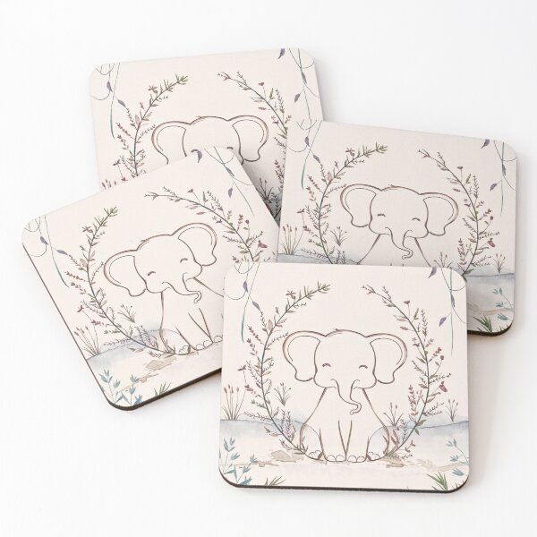 Item preview, Cute Elephant. Little elephant, colorful elephant, elephant drawing designed and sold by ElephantVibes.