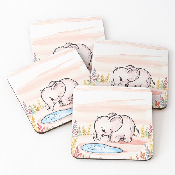 Item preview, Cute Elephant. Little elephant, colorful elephant, elephant drawing designed and sold by ElephantVibes.